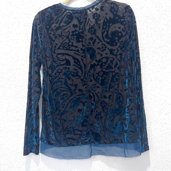 Simply Vera Vera Wang brocade Velvet Long Sleeve Top PL - Picture 7 of 8